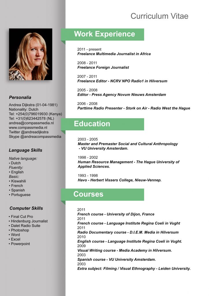 Curriculum Vitae Andrea – Compass Media